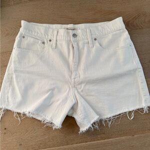 Madewell white high rise shorts